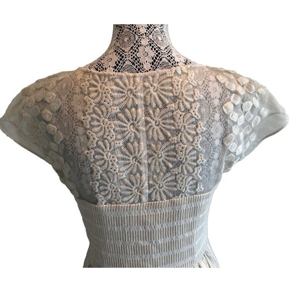 ANTHROPOLOGIE MOULINETTE SOEURS Poema Lace Dress size 6 Ivory fairy BOHO garden - Picture 7 of 16